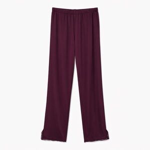 Victoria's Secret Lace-Trim Pajama Bottoms - Wine Color - Size S